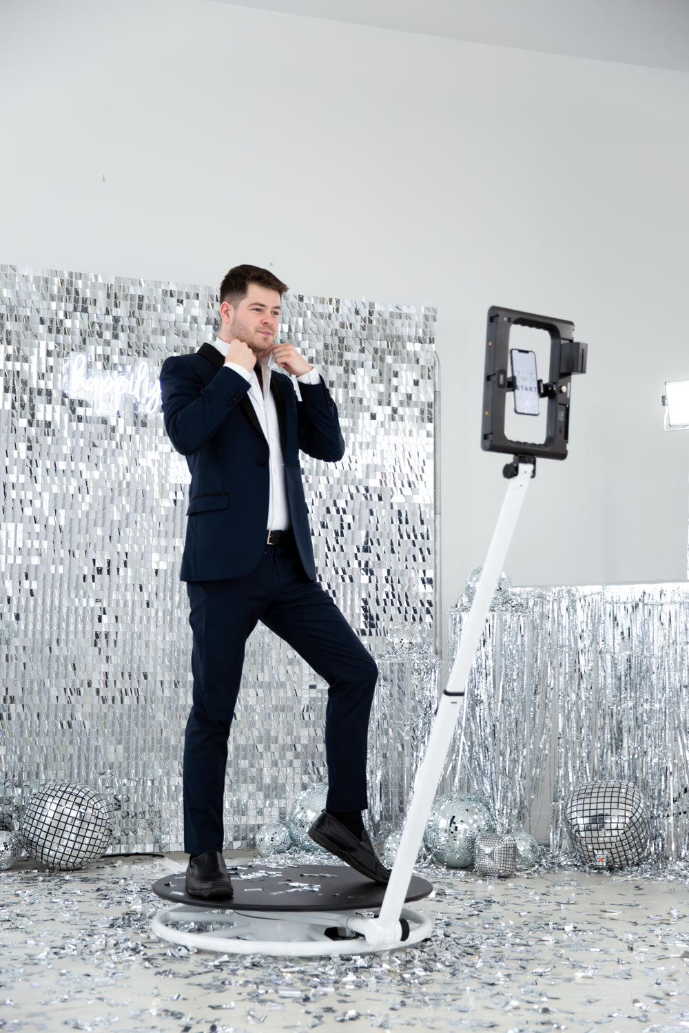 Tortilla 360 Photo Booth: A premium party video booth with a spinning platform by Photobooth Supply Co.
